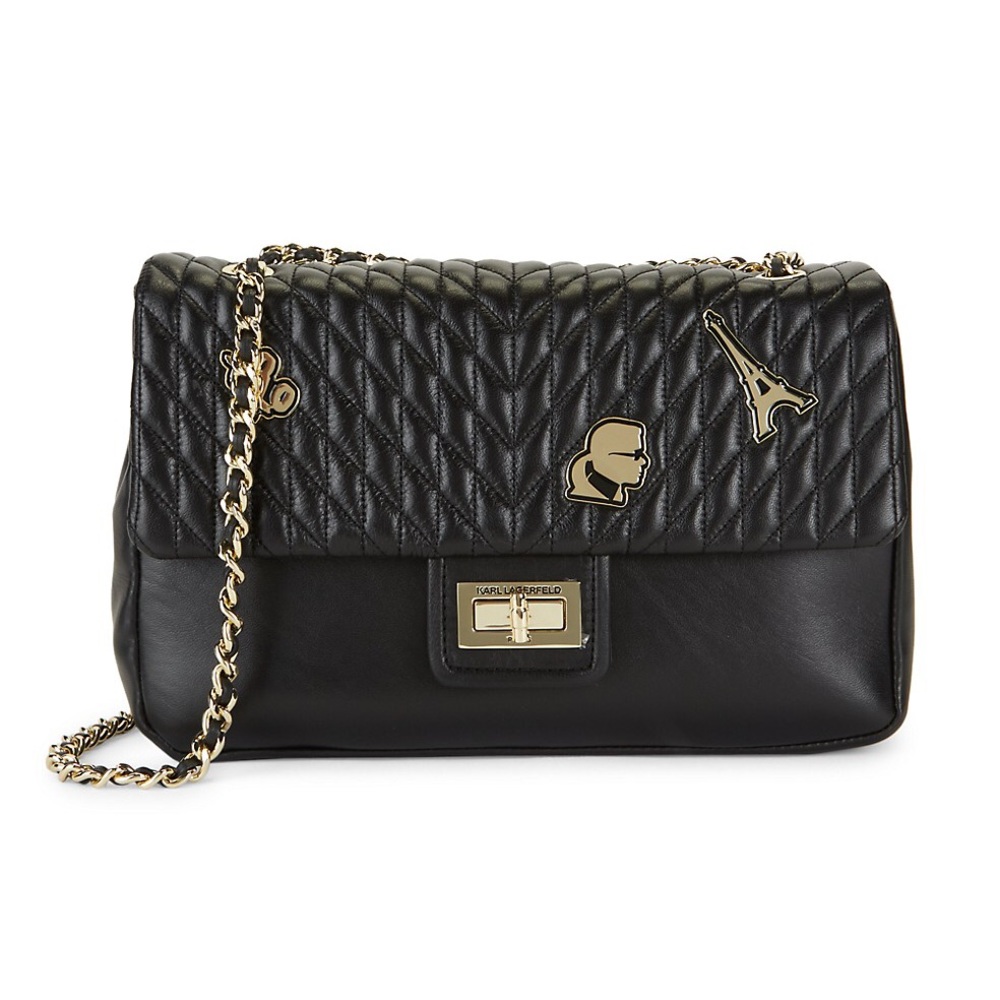 NWT Karl Lagerfeld Classic Quilted Leather Bag